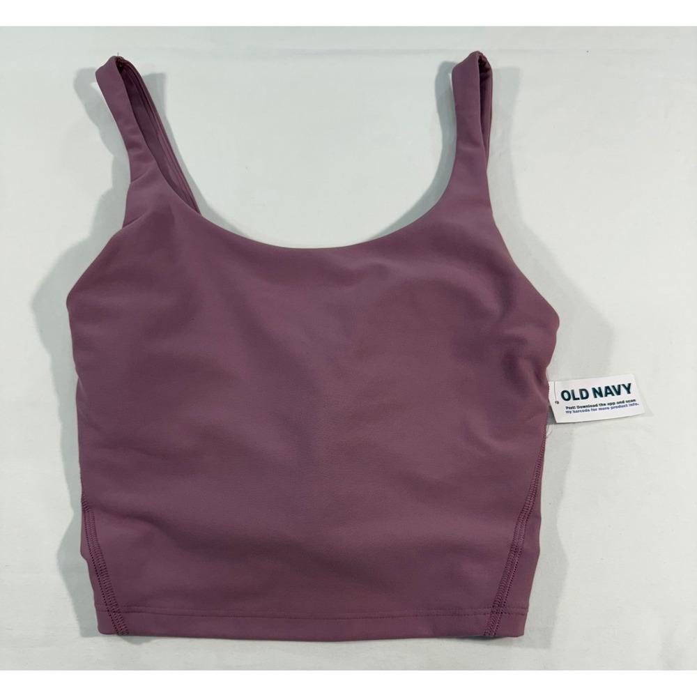 Old Navy Active PowerSoft Longline Sports Bra Mauve Purple XS 723227-43-1